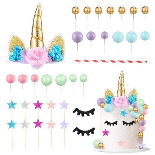 Unicorn cake topper - topper, set