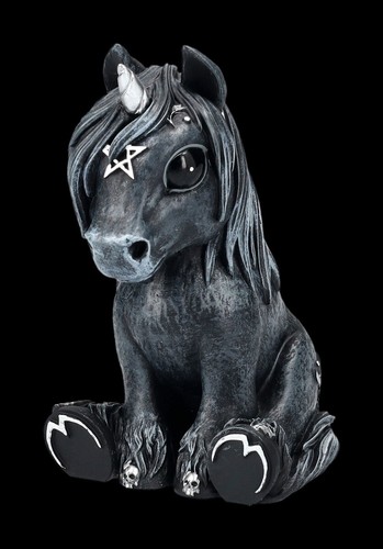 Einhorn figur schwarz - schwarz,