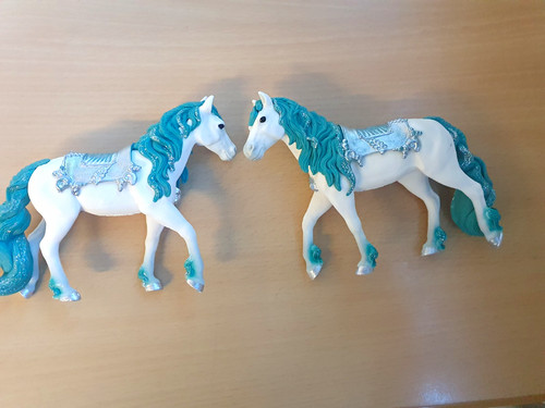 Fantasy einhorn figur weiß - 2x,