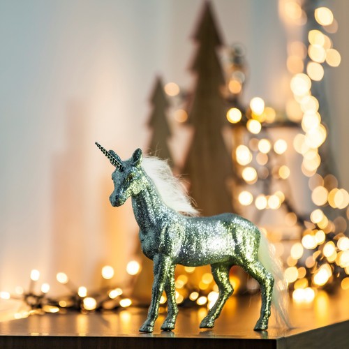 Einhorn dekofigur glitzernd - einhorn,