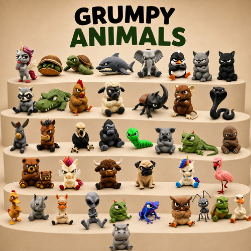 Grumpy animals tier - tier, figur